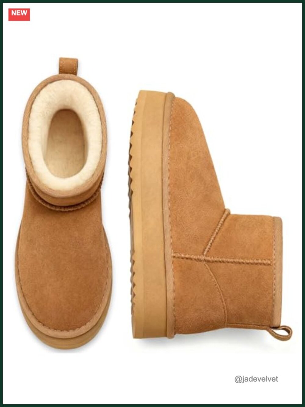 Genuine Suede Fur Lined Platform Ankle Boots for Women Winter Pull-On